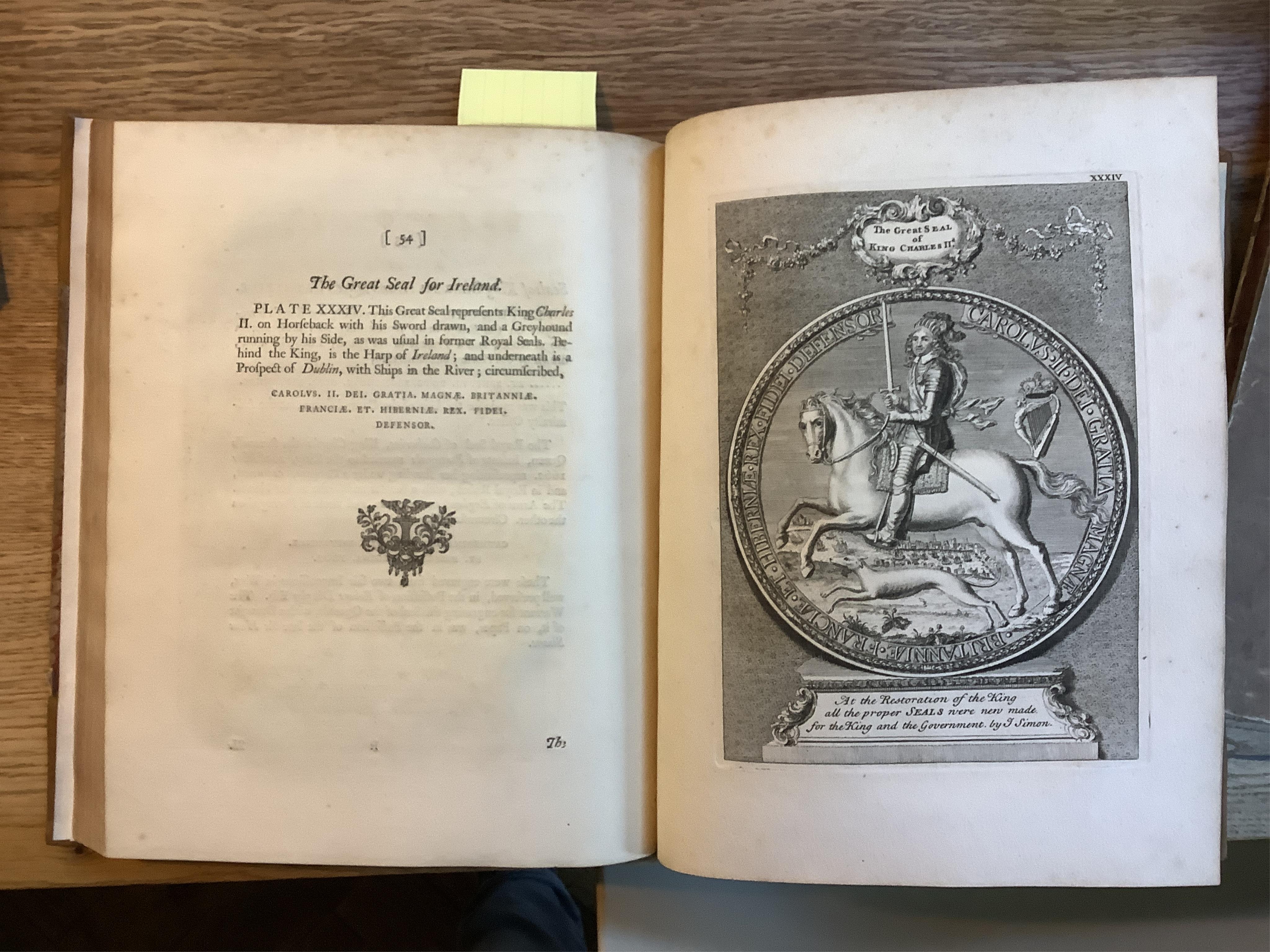 Vertue, G. Medals, Coins, Great-Seals, Impressions, From the Elaborate Works of Thomas Simon, Chief Engrvaer of the Mint to K.Charles the 1st..., first edition, London 1753, 4to, later quarter calf